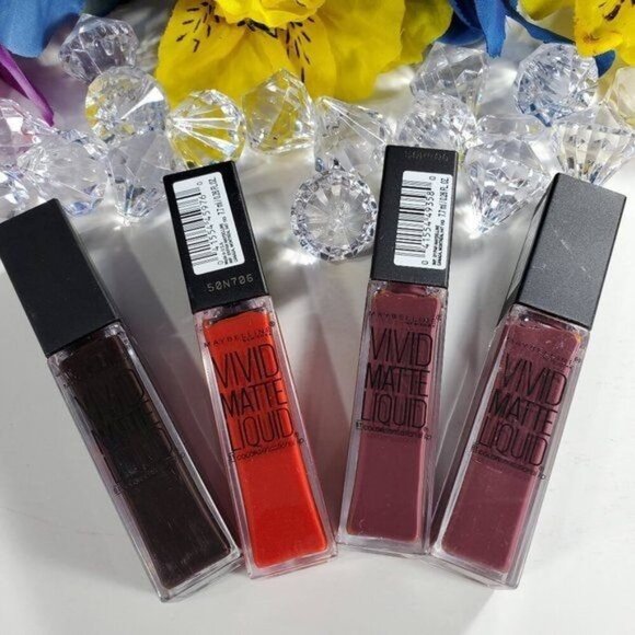 Maybelline Vivid Matte Gel Lip Gloss New York Lip Color Smoky Rose Make Up - Picture 3 of 8
